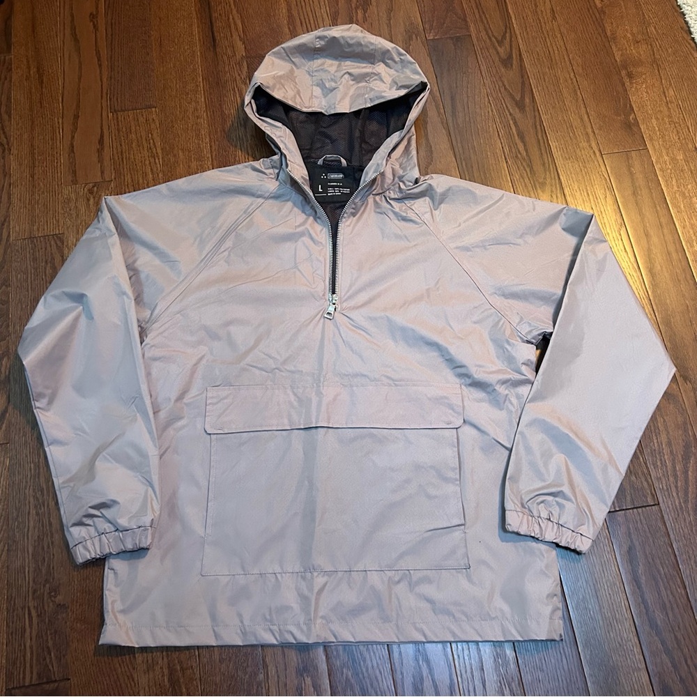 ZAKBRAND Men's Light Gray/Purple Windbreaker Rain Jacket
